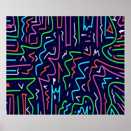Ruimtetijdperk, Abstracte afdrukken Poster