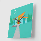 Ruimtetijdperk Cartoon Square acrylwand Vierkante Klok (Hoek)