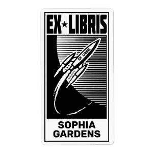 Ruimtetijdperk Ex Libris Etiket