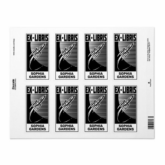 Ruimtetijdperk Ex libris Etiket (Full Sheet)