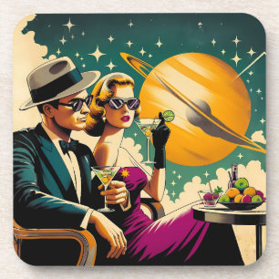 Ruimtetijdperk Las Vegas Martini Gangster Feestje Bier Onderzetter