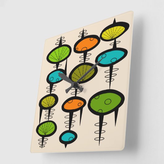 Ruimtetijdperk midden-centraalklok vierkante klok (Hoek)