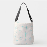 Ruimtetijdperk Turquoise Starbursts Cross Body Bag