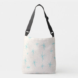 Ruimtetijdperk Turquoise Starbursts Cross Body Bag Crossbody Tas