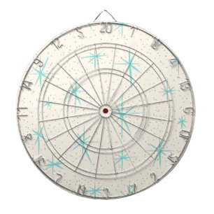 Ruimtetijdperk Turquoise Starbursts Dart Board Dartbord