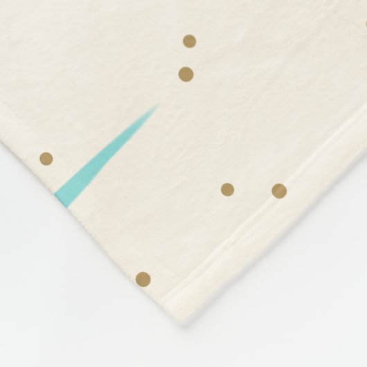 Ruimtetijdperk Turquoise Starbursts Fleece Blanket (Hoek)