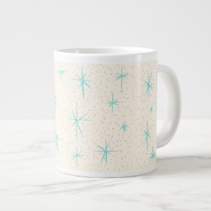 Ruimtetijdperk Turquoise Starbursts Jumbo Mok
