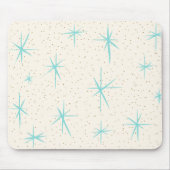 Ruimtetijdperk Turquoise Starbursts Mousepad Muismat (Voorkant)