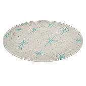 Ruimtetijdperk Turquoise Starbursts snijbord Snijplank (Hoek)