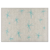 Ruimtetijdperk Turquoise Starbursts snijbord Snijplank (Voorkant)