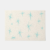 Ruimtetijdperk Turquoise Starbursts van deurmat (Voorkant)