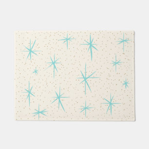 Ruimtetijdperk Turquoise Starbursts van deurmat