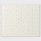 Ruimtetijdperk Turquoise Starbursts Verpakkingspap Cadeaupapier (Vlak)