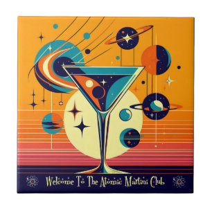 Ruimtetijdperk Welkom bij de Atomic Martini Club Tegeltje