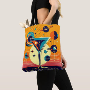 Ruimtetijdperk Welkom bij de Atomic Martini Club Tote Bag