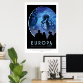 Ruimtetoerisme - Bezoek Jupiter Moon Europa Poster (Thuiskantoor)
