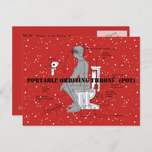 RUIMTETOILET DOOR Jetpackcorps Briefkaart (Voorkant / Achterkant)