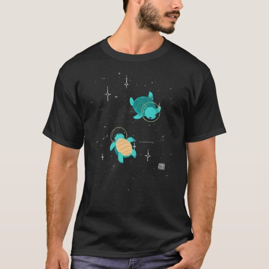 Ruimteurtels retro t-shirt (Voorkant)