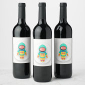 RUIMTEVAARDER ASTRONAUT RUIMTE SCI-FI WIJN ETIKET (Flessen)