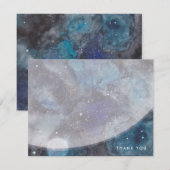 Ruimtevaarder bedankkaartjes notitiekaartje (Voorkant / Achterkant)