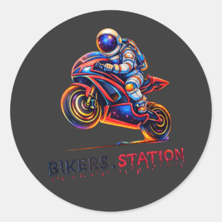 Ruimtevaarder Biker Ronde Sticker