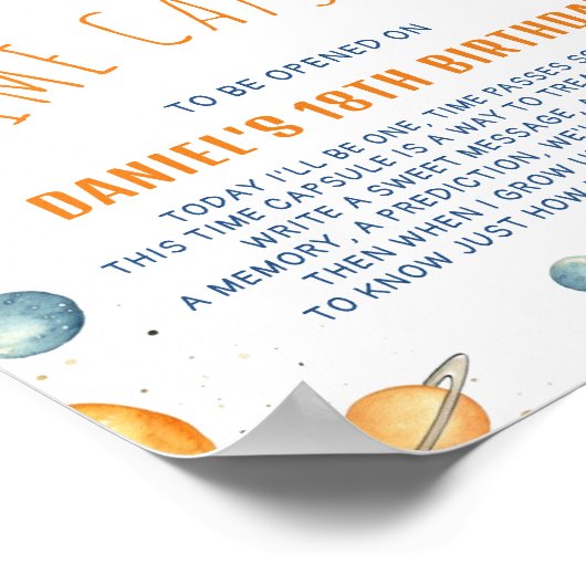 Ruimtevaarder Buitenruimte Tijd Capsule Jongen Ver Poster (Hoek)