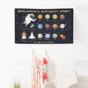 Ruimtevaarder Custom Name Typography Cool Fun Spandoek