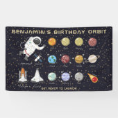 Ruimtevaarder Custom Name Typography Cool Fun Spandoek (Horizontaal)