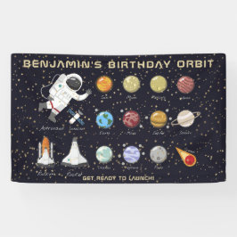 Ruimtevaarder Custom Name Typography Cool Fun Spandoek