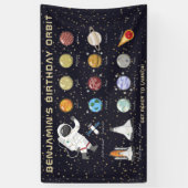 Ruimtevaarder Custom Name Typography Cool Fun Spandoek (Verticaal)