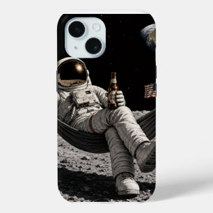 Ruimtevaarder die bier drinkt iPhone 15 case