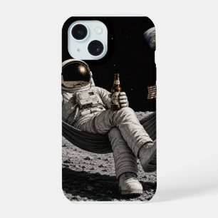 Ruimtevaarder die bier drinkt iPhone 15 case
