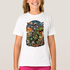 Ruimtevaarder die een T-Rex berijdt – Epische ruim T-shirt