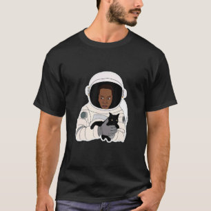 Ruimtevaarder die kat vasthoudt t-shirt