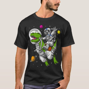 Ruimtevaarder die op T-Rex Dinosaurus rijdt T-shirt
