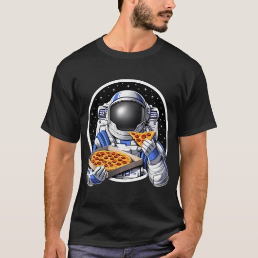 Ruimtevaarder die pizza eet t-shirt (Voorkant)