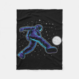 Ruimtevaarder die voetbal speelt met de maan fleece deken