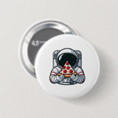 Ruimtevaarder Dier Eet Pizza Margherita Maaltijd V Ronde Button 5,7 Cm (Voorkant /achterkant)