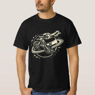 Ruimtevaarder Dirt Bike Rijder Saturnus T-shirt