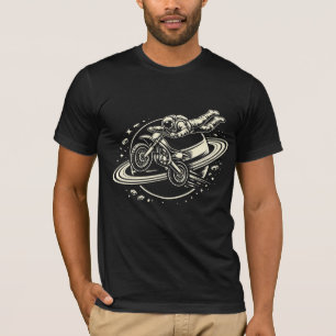 Ruimtevaarder Dirtbike Rijder Saturnus T-shirt