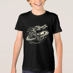 Ruimtevaarder Dirtbike Rijder Saturnus Tri-Blend Shirt