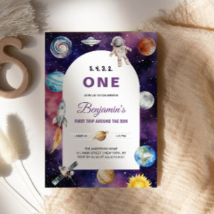 Ruimtevaarder eerste reis rond de verjaardag van d kaart