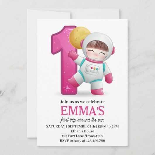 Ruimtevaarder Eerste Reis Rond De Zon 1e Verjaarda Kaart (Voorkant)