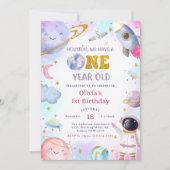 Ruimtevaarder eerste reis rond de zon verjaardag kaart (Voorkant)