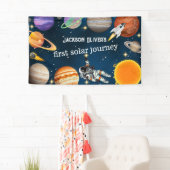Ruimtevaarder Eerste Verjaardagsfeestje Spandoek (Insitu)