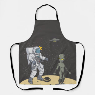 Ruimtevaarder en alien schort