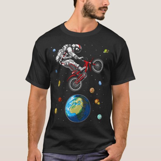 Ruimtevaarder Fiets Springen T-shirt (Voorkant)