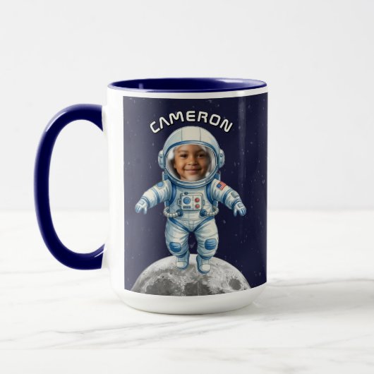 Ruimtevaarder Foto Outer Space Maan Kinderen Mok (Links)