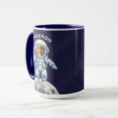Ruimtevaarder Foto Outer Space Maan Kinderen Mok (Voorkant links)