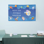 Ruimtevaarder Galaxy Planets Verjaardagsfeest Spandoek (Beurs)